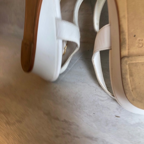 SAS White Bone Wedge Sandals Tripad Comfort 10 W - Picture 7 of 10